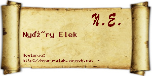 Nyáry Elek névjegykártya